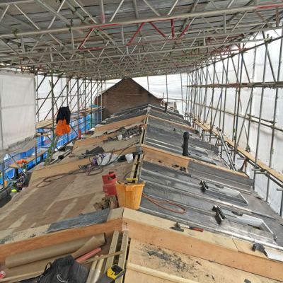 Lead roofing under construction at Shrewsbury Mews, view 4, by London Lead Roofing
